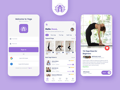 Health Yoga | Yoga App UI Design app design design graphic design mobile app mobile application ui ui design ux yoga yoga app yoga app design yoga app ui design