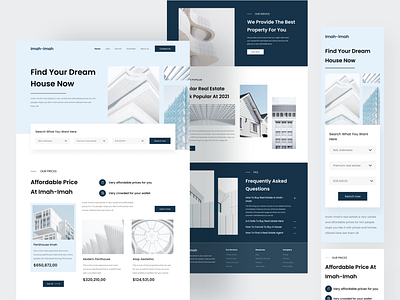 Imah-imah Real Estate Landing Page architecture design graphic design home illustration landing page real estate real estate landing page ui ui design ui ux