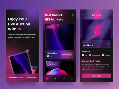 NFT Mobile App app branding clean design digital graphic design mobile app nft mobile ap ui ui design ui ux