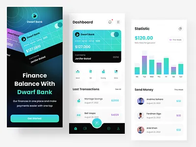 Finance Dwarf Bank Mobile App analytic app bank app branding design finance app fintech graphic design mobile app transactions ui ui design ui kit