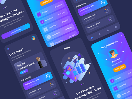 Quiz App designs, themes, templates and downloadable graphic elements ...