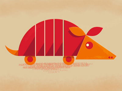 Carmadillo animal armadillo car cartoon character flat icon illustration shadow texture