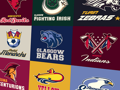 American style football team badges by nik cann on Dribbble