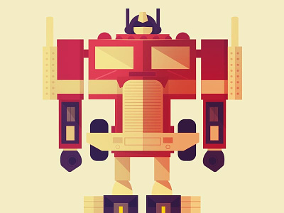 Optimus Prime figure cartoon character christmas flat illustration optimus prime robot simple toy transformers vector vehicle