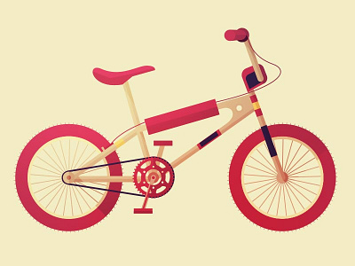 Bmx bicycle bike bmx cartoon christmas clean flat illustration retro vector