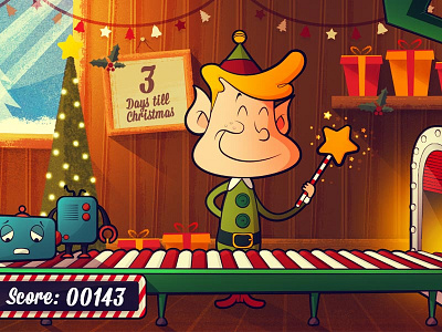 Elf Game cartoon character christmas elf festive game holidays illustration ios iphone lighting xmas