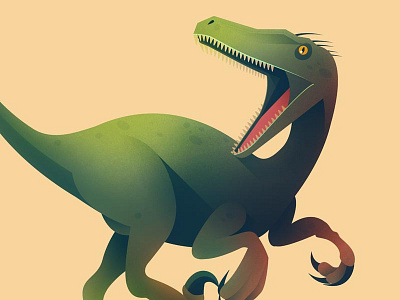 Jurassic Park Velociraptor animal character dinosaur flat illustration jurassic jurassic park lighting movie raptor texture velociraptor