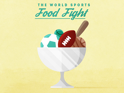World Sports Food Fight cartoon design flat food illustration infographic sports texture trophy website
