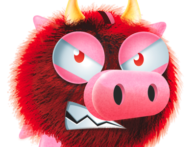 Pig Character 3 angry animal fur hairy monster pig vexel