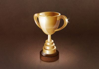 Trophy gold icon illustration metal shiny texture trophy