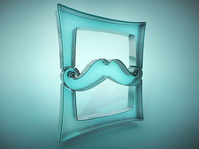 Gallery of Mo 3D logo 3d art blue c4d frame glass illustration lighting logo model moustache movember reflection render shiny texture