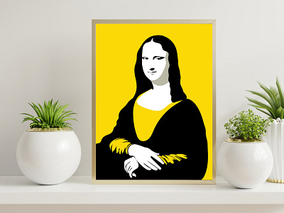 Minimal Mona Lisa Portrait illustration