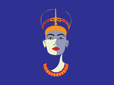 Minimal Illustration of Queen Nefertiti Bust art design illustration