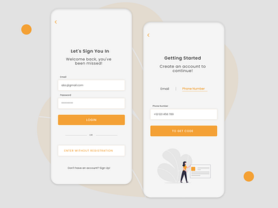Sign In / Sign Up app branding design graphic design onboarding register sigin sign in sign in sign up sign up signup typography ui ux