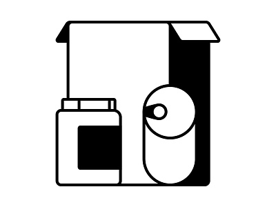 Food Cupboard Icon box can carton flat food food app icon icon design iconography jar label line monoline monotone pot simple tin