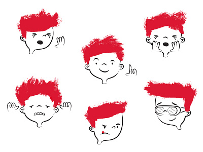 Character boy character expressions illustration vector