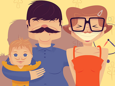 Family family illustration movember texture vector