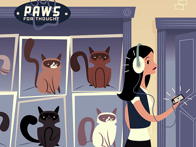 Animation Frame cat character grumpy illustration pun vector woman