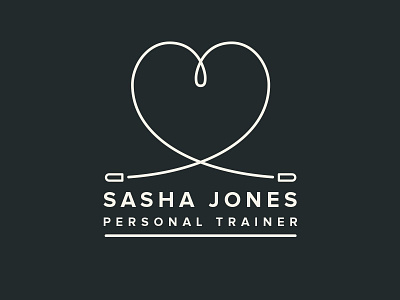 Fitness logo fitness heart jump rope logo skipping rope sport training