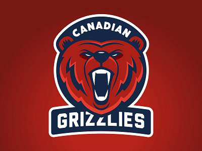 Grizzlies badge bear canada character crest grizzly icon illustration logo sports