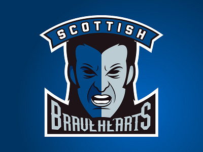 Bravehearts badge character crest icon illustration logo man face scotland sports warrior