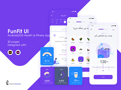 FunFit App UI/UX adobe xd app ui ui