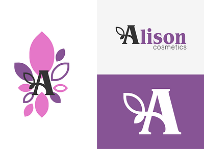 Alison Cosmetics logo design branding design illustrator logo vector
