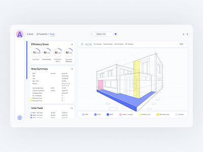 Architect Dashboard 3d app architecture dashboard product design ui ux