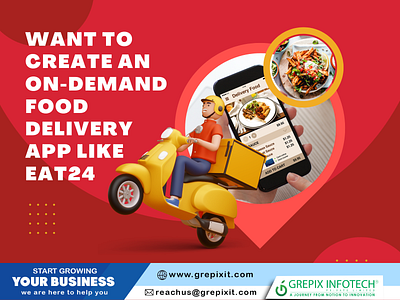 Want to create an on-demand food delivery app like Eat24? app development eat 24 clone eat24 clone app food delivery app grubhub postmates clone app
