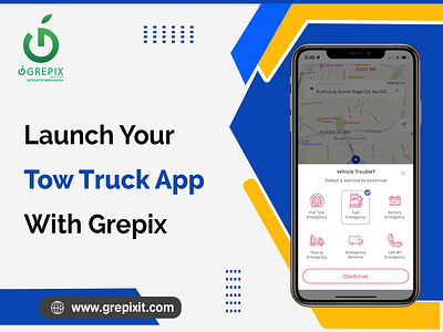 Launch Your Tow Truck with Grepix emergency app mobileappdevelopment softwaredevelopment tow truck app towing app