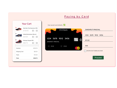 DailyUI 002 
Credit card checkout form or page