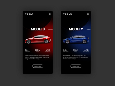 Tesla Mobile Concept adobexd app flat minimal mobile ui ui design uidesign ux