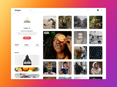 Instagram Redesign concept design flat instagram minimal re design redesign ui uidesign ux web
