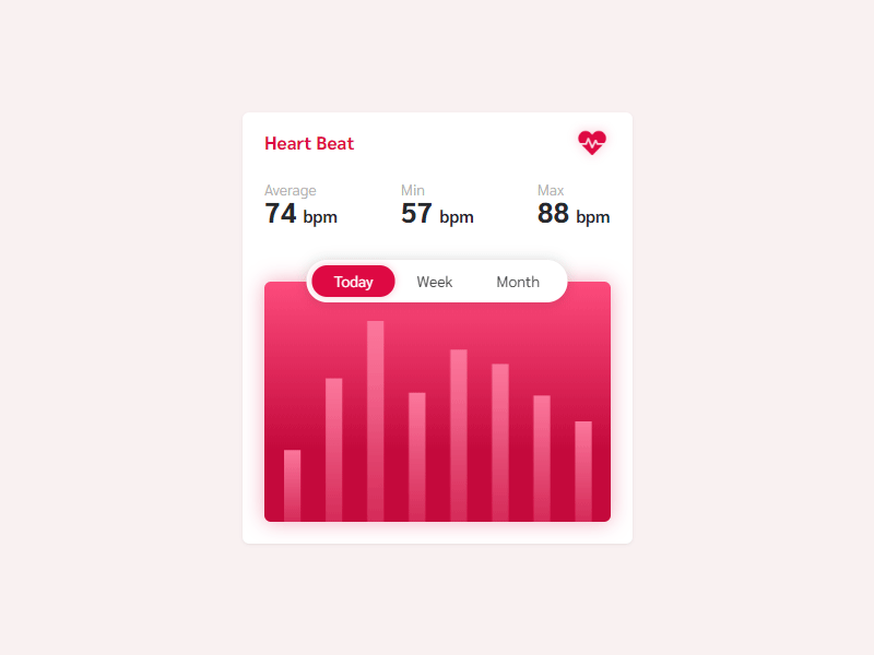 Heartbeat UI Card animation card css design heart beat motion ui ux widgets