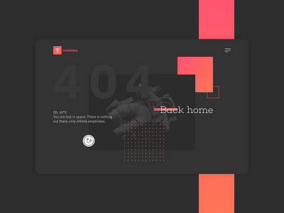 Tadaima’s website - 404 page 404 error 404 page dark ui design ui website design