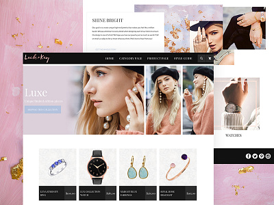 Lock + Key ecommerce homepage jewelry store theme volusion