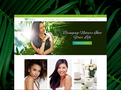 Desires Of Nature beauty ecommerce gradient green homepage store volusion