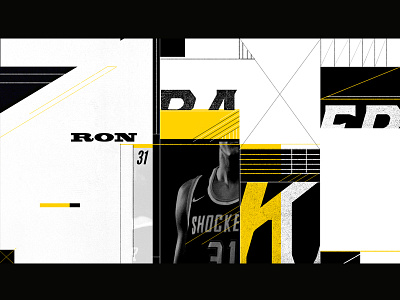 Sportz! basketball black grid headshot layout shockers sports styleframe texture university wichita yellow