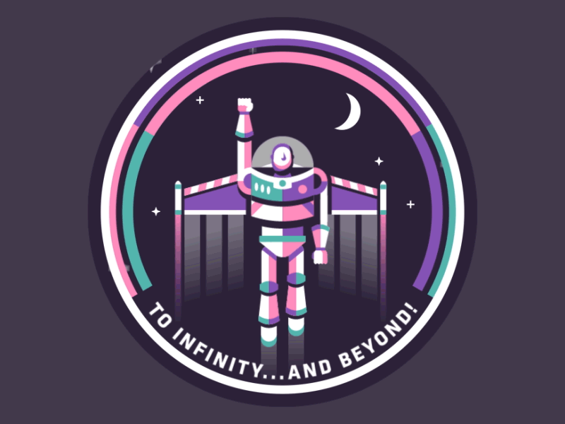 And Beyond! animation buzz gif infinity lightyear loop moon motiongraphics ranger space story toy