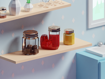 36 Days of Type 2020 J b3d blender isometric jam jar kitchen