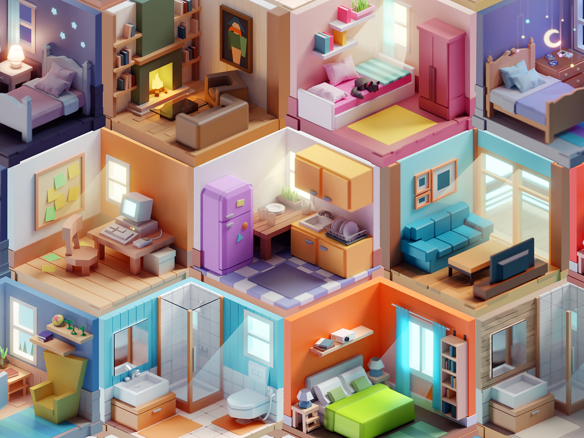 Tiny Rooms by Mohamed Chahin on Dribbble