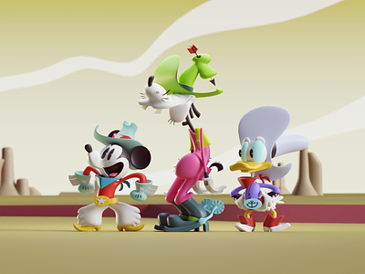Mickey Goofy & Donald b3d blender disney disney plus donald goofy illustration mickey