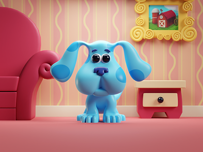 Look at all you've done and all you've accomplished b3d blender blue blues clues cute doggo eyes illustration proud of you render steve
