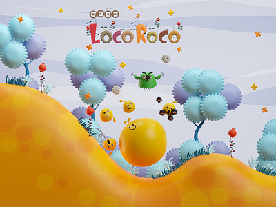 Loco Roco b3d blender cute fan art illustration loco roco psp render sony