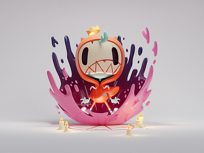 Little Possessed Dude 3d b3d blender cute doodle halloween illustration possessed render