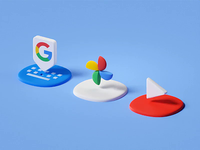 Google Icons Animation 3d animation b3d gboard google icons isometric motion