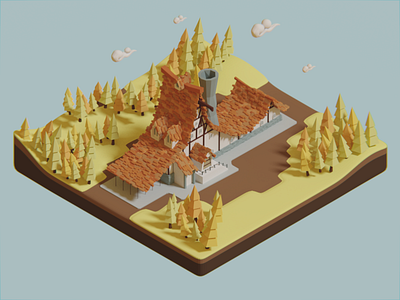 Low poly farm (isometric)