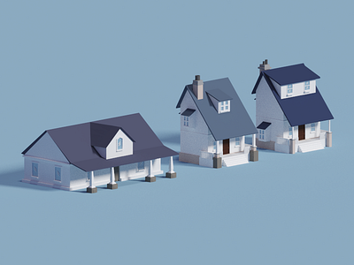 Low poly buildings