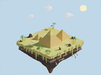 Low poly isomteric pyramids