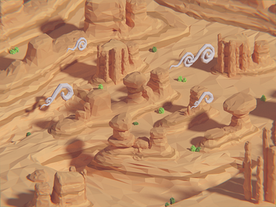 Low poly rocky desert-ish environment